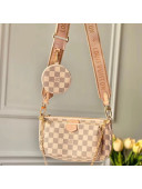 Louis Vuitton Multi Pochette Accessoires Damier Azur Canvas Triple Shoulder Bag M44813 Pink 2020