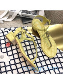 Chanel Lambskin Heel Thong Sandals with Chain Charm Yellow 2020