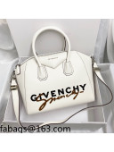 Givenchy Medium Antigona Bag in Embroidered Smooth Calfskin White 2021