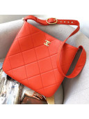Chanel Maxi Hobo Bag in Calfskin AS2845 Orange-red 2021