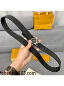 Louis Vuitton Epi Leather Belt 3cm with Flora LV Buckle Black 2021 10802