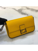 Fendi Nano Baguette Charm in Yellow Grained Leather 2021
