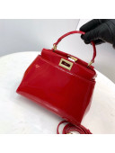 Fendi Peekaboo Mini Patent Leather Bag Apple Red 2021 2590