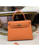 Hermes Kelly 25cm Original Epsom Leather Bag Orange