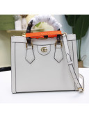 Gucci Diana Leather Small Tote Bag 660195 White 2021