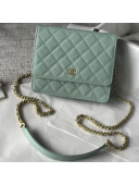 Chanel Grained Calfskin Cluch with Chain Bag Jade 2018