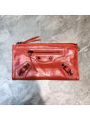 Balenciaga City Wax Calfskin Wallet Clutch/Crossbody Bag Red
