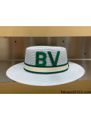 Bottega Veneta Straw Wide Brim Hat BVH31602 White 2022