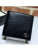 Gucci Vintage Leather Wallet with Interlocking G 575985 Black 2019