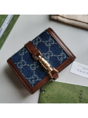 Gucci Jackie 1961 GG Denim Card Case Wallet 645536 Dark Blue 2021