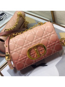 Dior Small Caro Chain Bag in Light Pink Gradient Cannage Lambskin 2021