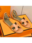 Hermes Santorini Sandal in Smooth Swift Calfskin Orange 2021(Handmand)