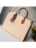 Louis Vuitton Onthego Giant Monogram Leather Medium Tote Bag M45040 White/Brown  2019