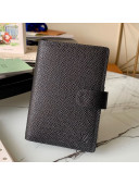 Louis Vuitton Small Ring Agenda Notebook Cover in Black Grained Leather R20426 Black 2021  