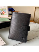Louis Vuitton Small Ring Agenda Notebook Cover in Black Epi Leather R20052 Black 2021