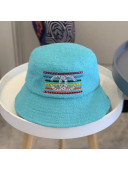 Chanel Towelling Embroidered Bucket Hat Light Blue 2020