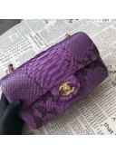 Chanel Python Leather and Deerskin Small Flap Bag 1116 Purple