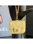 Chanel Quilted Lambskin Airpods Pro Case with Chain AP1739 Yellow 2020