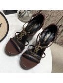 Saint Laurent Cassandra Wedge Sandals 10.5cm Brown 2021