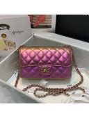 Chanel Iridescent Lambskin Classic Mini Flap Bag A69900 Purple/Pink 2021