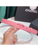 Chanel Leather Belt 30mm with Matte CC Buckle Pink 2020