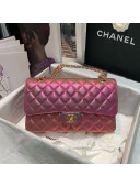 Chanel Iridescent Lambskin Classic Medium Flap Bag A01112 Purple/Pink 2021