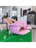 Bottega Veneta Stretch Woven Raffia High-Heel Sandals 9cm Pink 01 2021