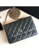 Chanel Quilting Lambskin Wallet on Chain WOC Bag Deep Green (Gold-tone Metal)
