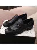 Chanel Crocodile Embossed Leather Loafers G34827 Black 2019