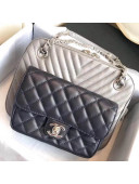 Chanel Quilted/Chevron Calfskin Small Camera Case Bag A57284 Gray/Black 2018