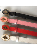 Gucci Leather Belt 20 with Oval Enameled Bee Buckle 2019