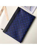 Louis Vuitton Discovery Pochette Monogram Canvas Pouch M62291 Blue/Black 2019