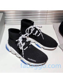Balenciaga Speed Knit Sock Lace-up Boot Sneaker Black 01 2020 ( For Women and Men)