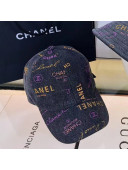 Chanel Logo Allover Baseball Hat Dark Gray 2022 031048