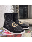 Gucci Shearling Wool PVC Short Boots with Interlocking G Black 2021