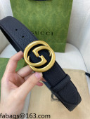Gucci Classic Togo Leather Belt 4cm with Interlocking G Buckle Black/Gold 2021 110817