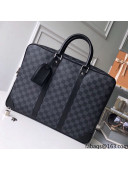 Louis Vuitton Porte-Documents Business Bag in Damier Canvas N41125 Black 2021