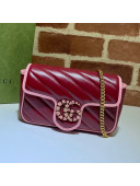 Gucci GG Marmont Leather Super Mini Bag ‎574969 Ruby Red/Pink 2021