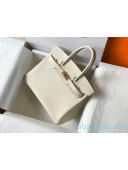 Hermes Birkin Bag 30cm in Epsom Calfskin White/Gold (Half Handmade) 2021