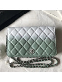 Chanel Two-Tone Calfskin & Resin Logo and Drop WOC Wallet On Chain Bag White/Green 2018