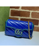 Gucci GG Marmont Leather Super Mini Bag ‎574969 Navy Blue/Turquoise 2021