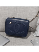 Chanel CC Lambskin Flap Bag AS0321 Navy Blue 2019