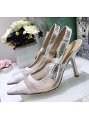 Dior J'Adior Slingback Plumetis Pump With 9.5cm Heel White 2020