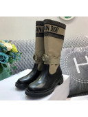 Dior D-MAJOR Boot in Taupe and Black Technical Fabric and Calfskin 2020