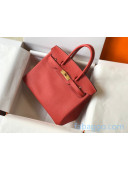 Hermes Birkin Bag 30cm in Epsom Calfskin Red/Gold (Half Handmade) 2021