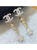 Chanel Crystal Star Short Earrings Silver/Gold 2020