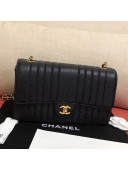 Chanel Striped Grained Leather Flap Bag 2019