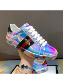 Gucci Ace Patent Leather Sneakers with Luminous Print Sole Multicolor  (For Women and Men)