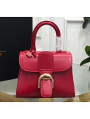 Delvaux Brillant Mini Top Handle Bag in Box Calf Leather Red 2020