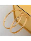 Fendi Baguette Metal Hoop Earrings Gold 2020